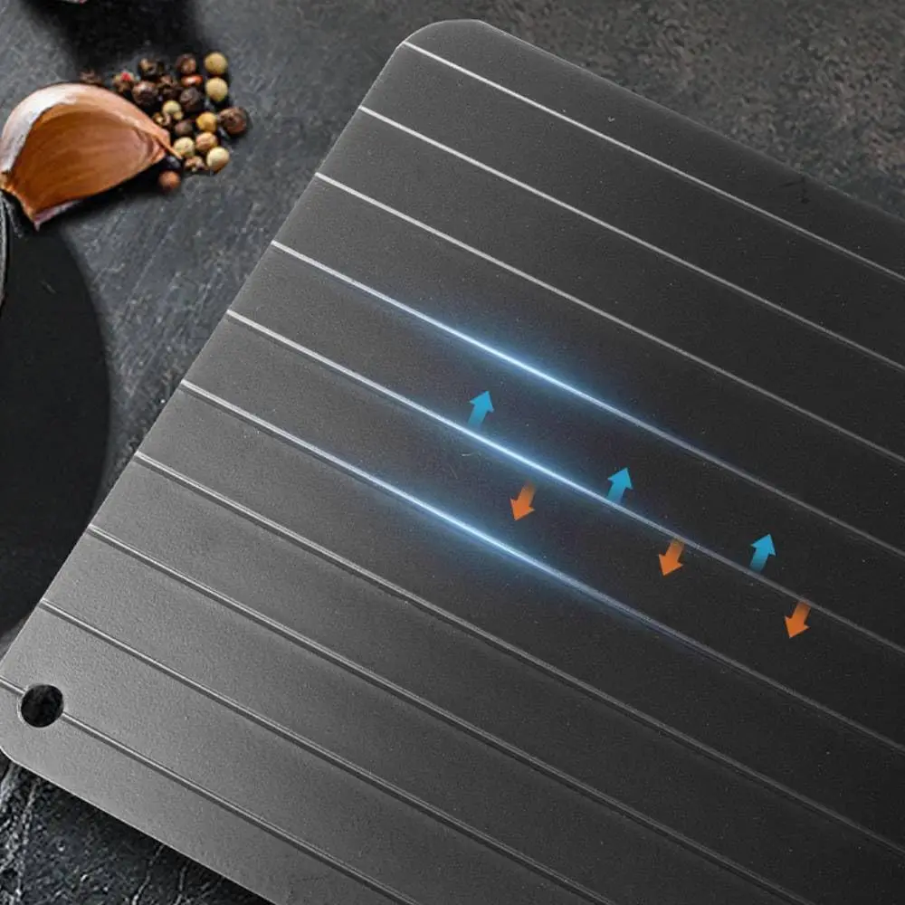 2025 New Black Tech Aluminum Defrosting Board (8x Faster Thaw) for Steak Seafood - Multiple Sizes Modern Minimalist Kitchen Tool
