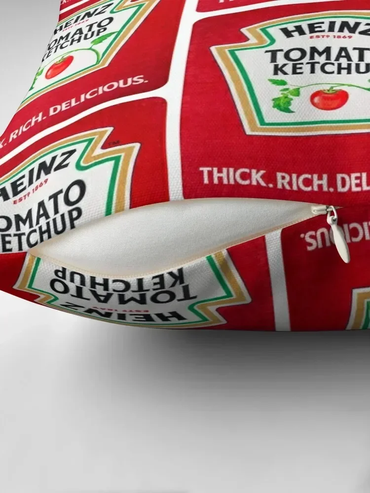 Heinz Catsup label vintage ketchup thick, rich. delicious Throw Pillow Decorative Sofa Cushion Cushions Anime pillow