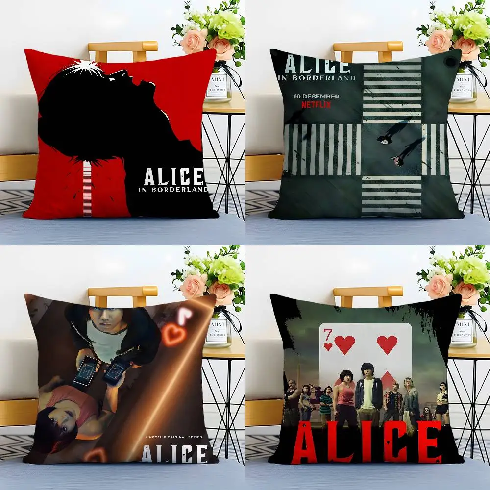 Hot Tv A-Alice In Borderland كيس وسادة مضاد للغبار كيس وسادة غير مرئي أريكة حريرية من القطيفة