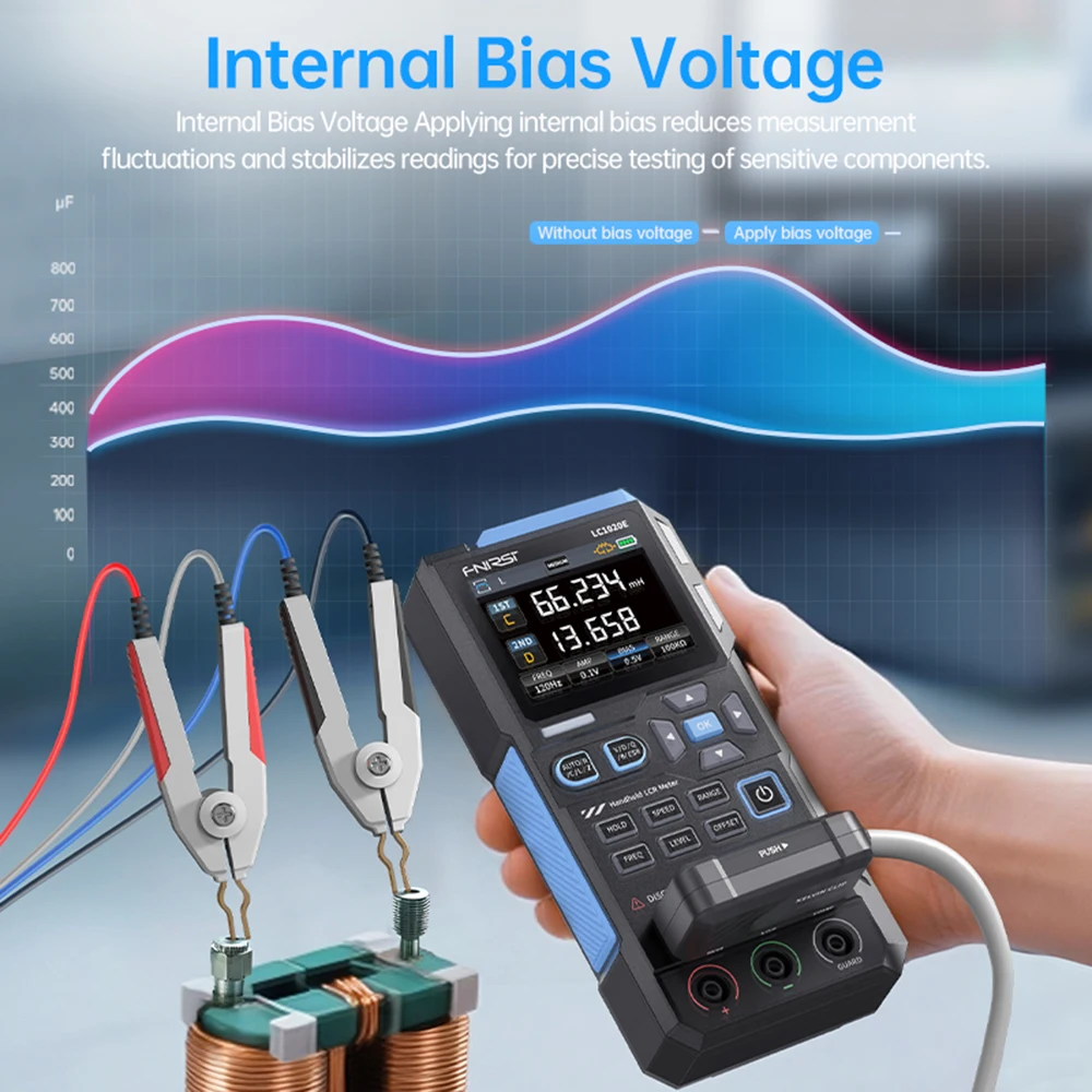FNIRSI LC1020E Smart Digital Bridge Tester LCR ESR Meter Auto Range Inductance Capacitance Resistance Electronic Component Teste.