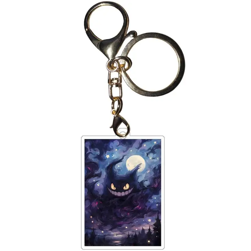 Anime Charizard Keychains Gengar Squirtle Snorlax Bulbasaur Eevee Ptcg Diy Acrylic Action Toy Figures Game Collection Pendant