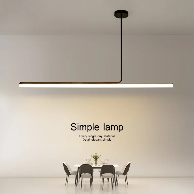 Nordic Long Tube Minimalist Chandelier Dimmable Led for Table Dining Living Room Kitchen Pendant Light Home Decor Luster Fixture