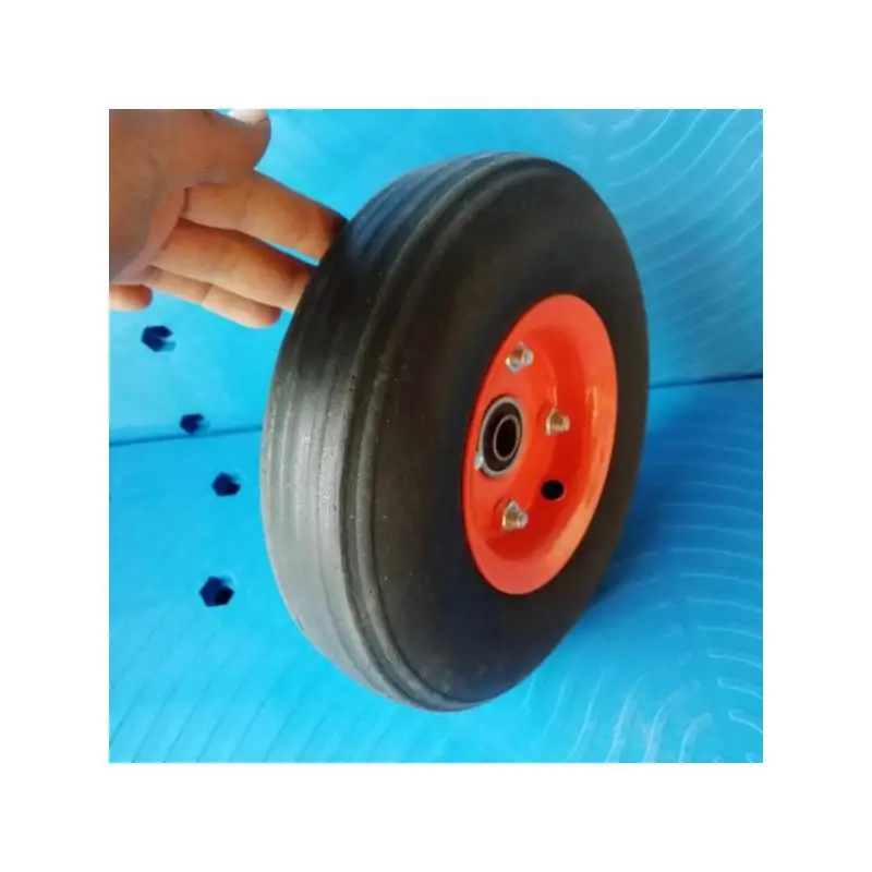 1 Pcs - Packing 10 Inch 350-4 Solid Rubber Powder Wheel Industrial Silent Trolley Tiger Car Eccentric Manufacturer