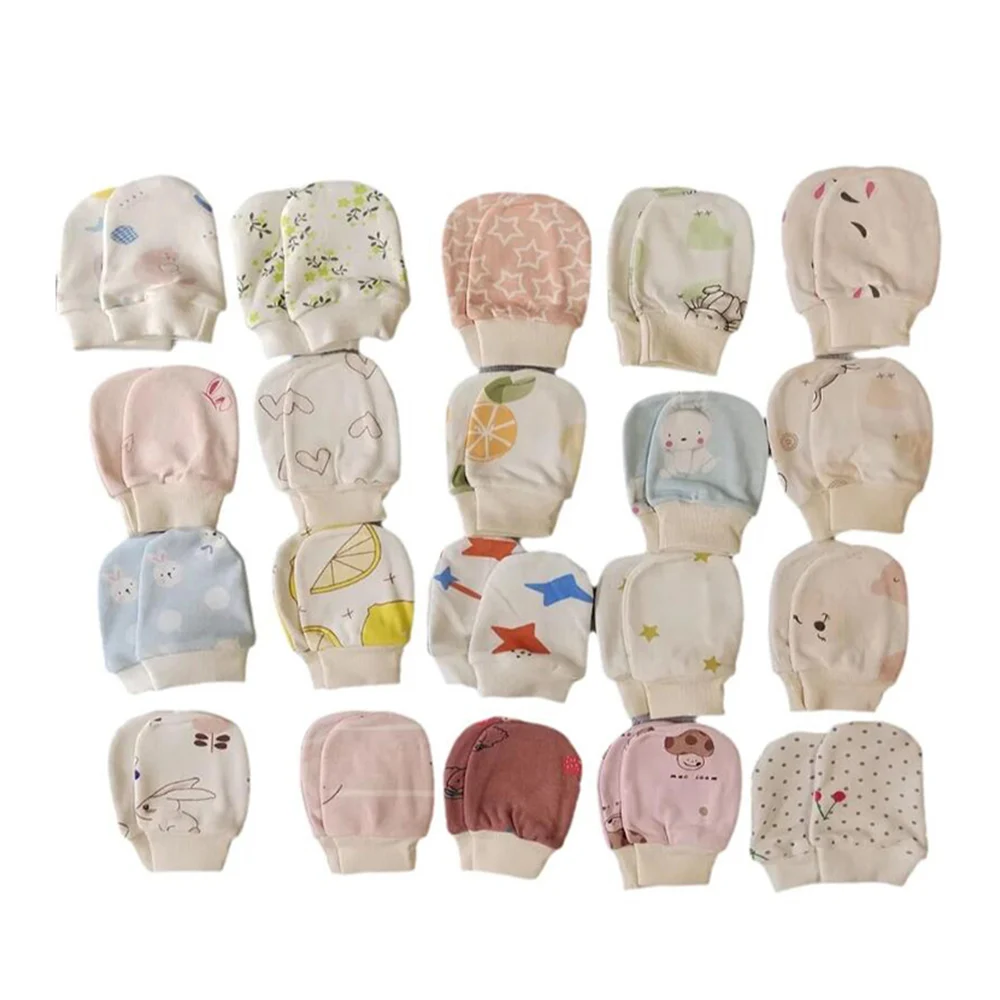 

Мягкие дышащие хлопковые варежки для новорожденных 0-3 месяцев, предотвращающие царапины, унисекс, 5 пар