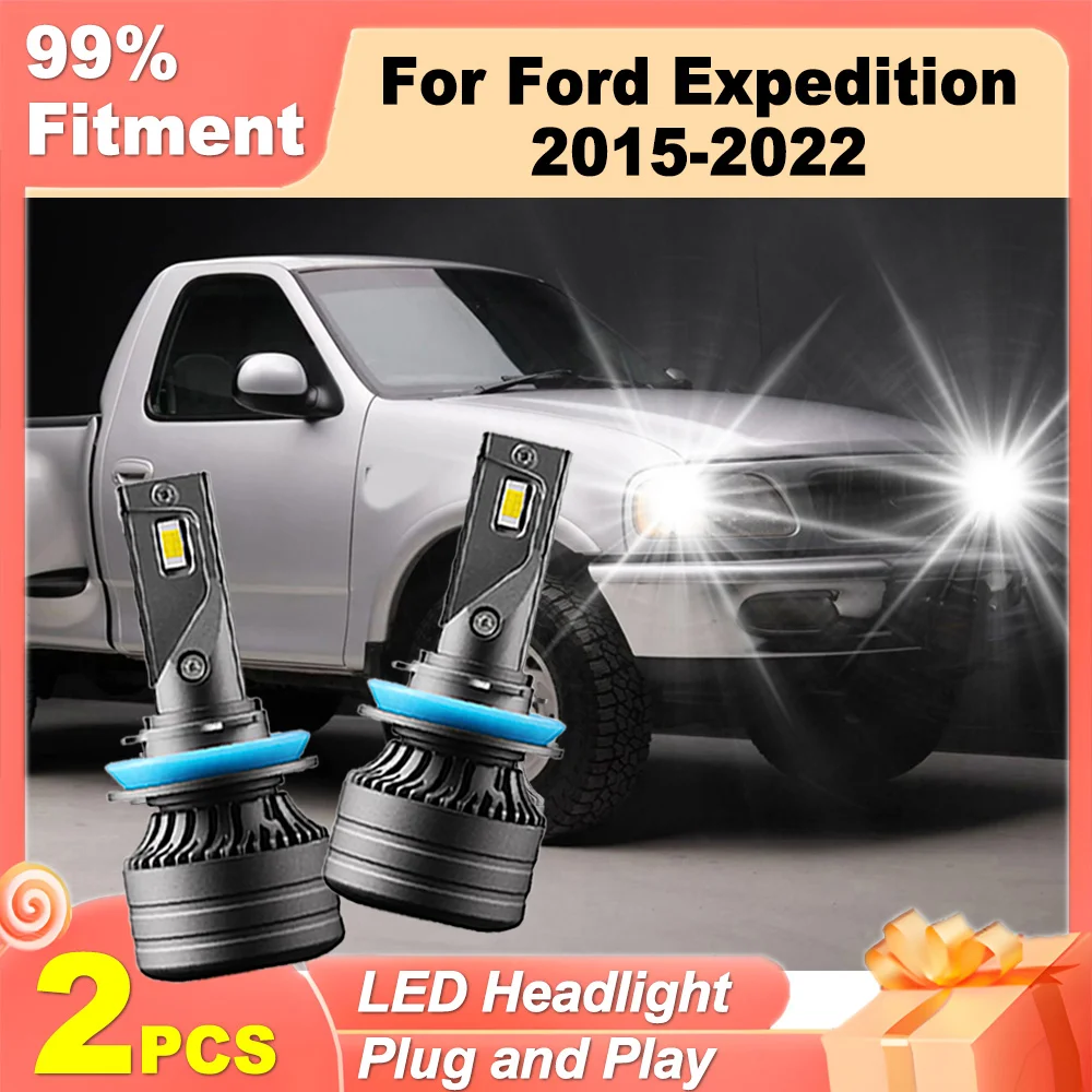 

2PCS Super Bright H11 H8 H9 3570 CSP Chips 120W High Power White 6000K LED Headlight 20000LM 12V For Ford Expedition 2015-2022