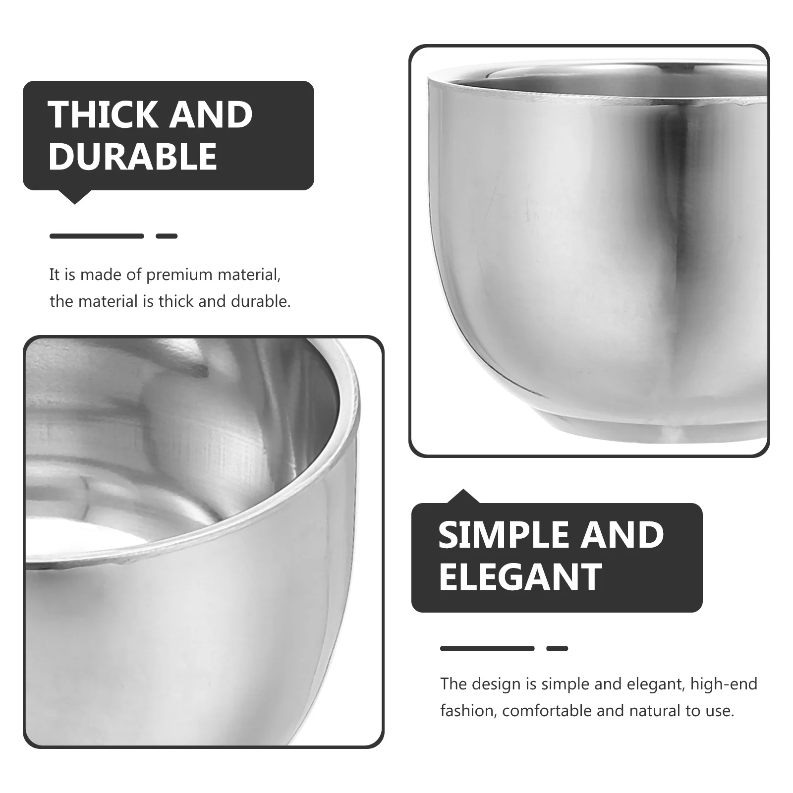 Stainless Steel Shaving Cup Heavy Duty Portable Bowl for Personal Care Gift Idea Household Shaving Bowl Men Supply