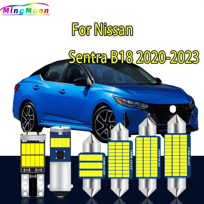 

Аксессуары для Nissan Sentra B18 2020 2021 2022 2023, внутреннее чтение карты, купол, номерной знак, фотокомплект, 9 шт.