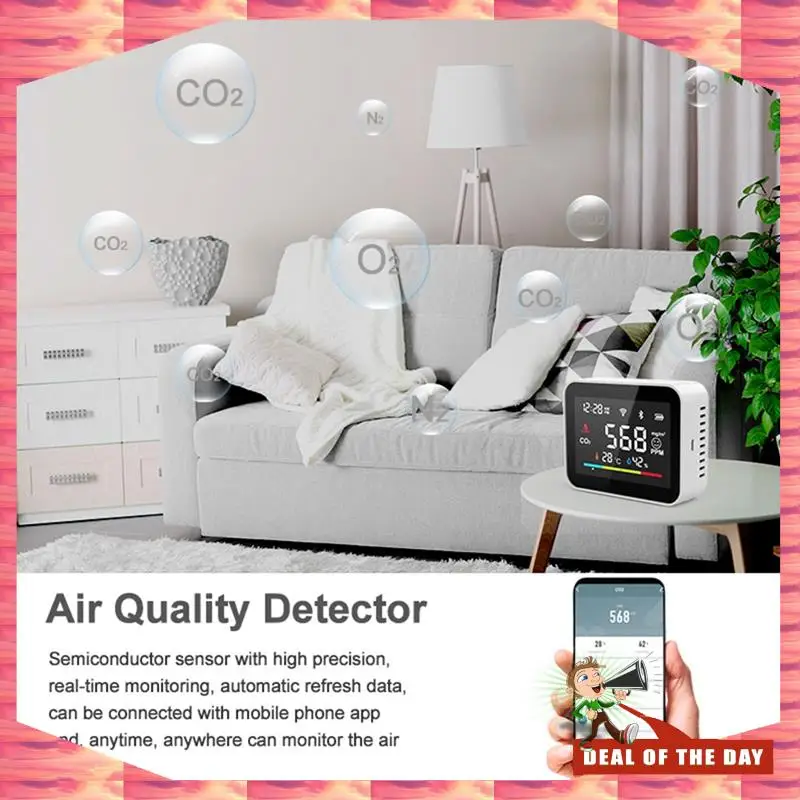 24-Hour Delivery Tuya CO2 Dioxide Detector WIFI CO2 Monitor Meter Co2 Sensor Indoor Agricultural Greenhouse Air Humiture Sensor