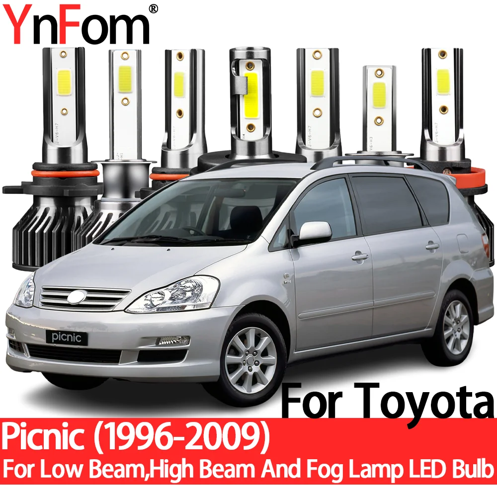 YnFom For Toyota Picnic 1996-2009 Special LED Headlight Bulbs Kit For Low Beam,High Beam,Fog Lamp,Car Accessories