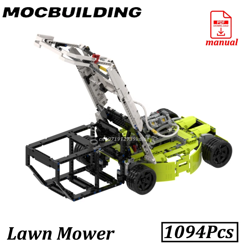 Technology Lawn Mower Model MOC Building Block Bricks Garden Weeding Machine Assembly Construction Toy