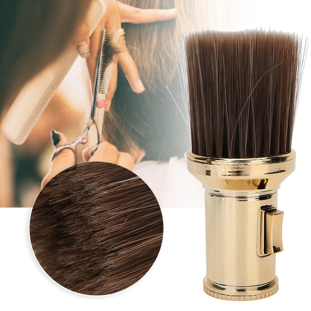 Soft Bristle Multifunctional Broken Hair Sweep Brush Gold Color Light Hair Brush Neck Duster Brush Professional Multipurpose