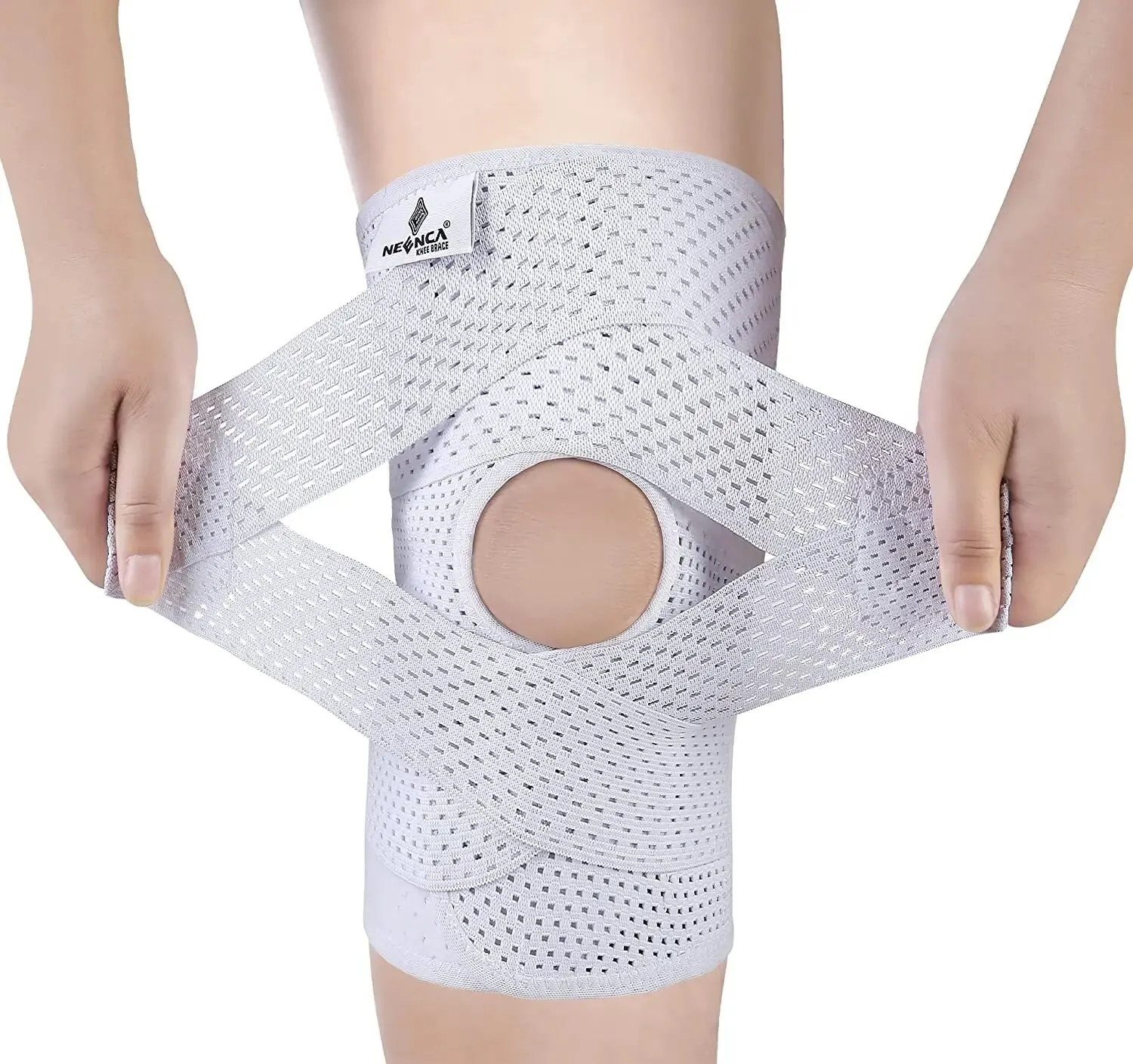 NEENCA Kniebrace voor kniepijn Compressie Kniesteun met Air Mesh Stof Zijstabilisatoren Meniscusscheur ACL Artritis Relie