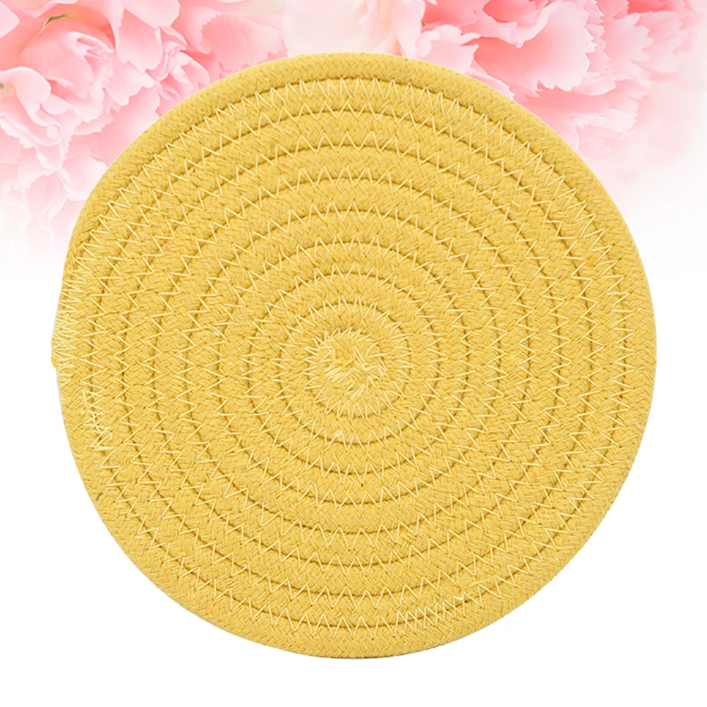 

Cotton Heat Insulation Pad Table Mat Thread Woven Coasters Kitchen Place Mats Trivets for Hot Pots Medium Plate