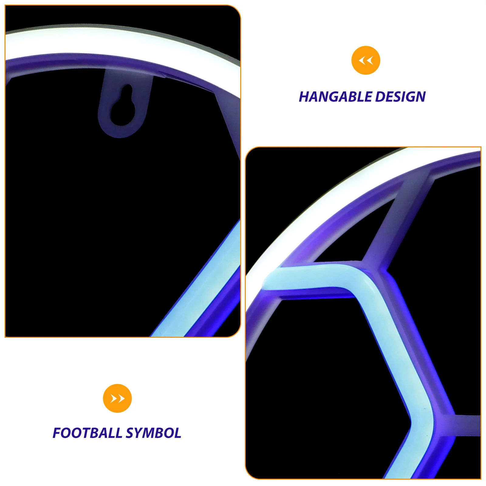 علامة كرة القدم النيون LED جدار ديكور معلق ضوء لغرفة النوم ديكورات الحفلات نابضة بالحياة أنيقة توهج ديكور المنزل الجمالي