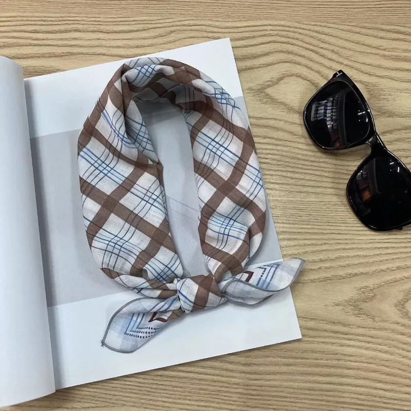 58cm Square Scarf Women Fresh Floral Print Korean Style Decor Neck Bandana Headband