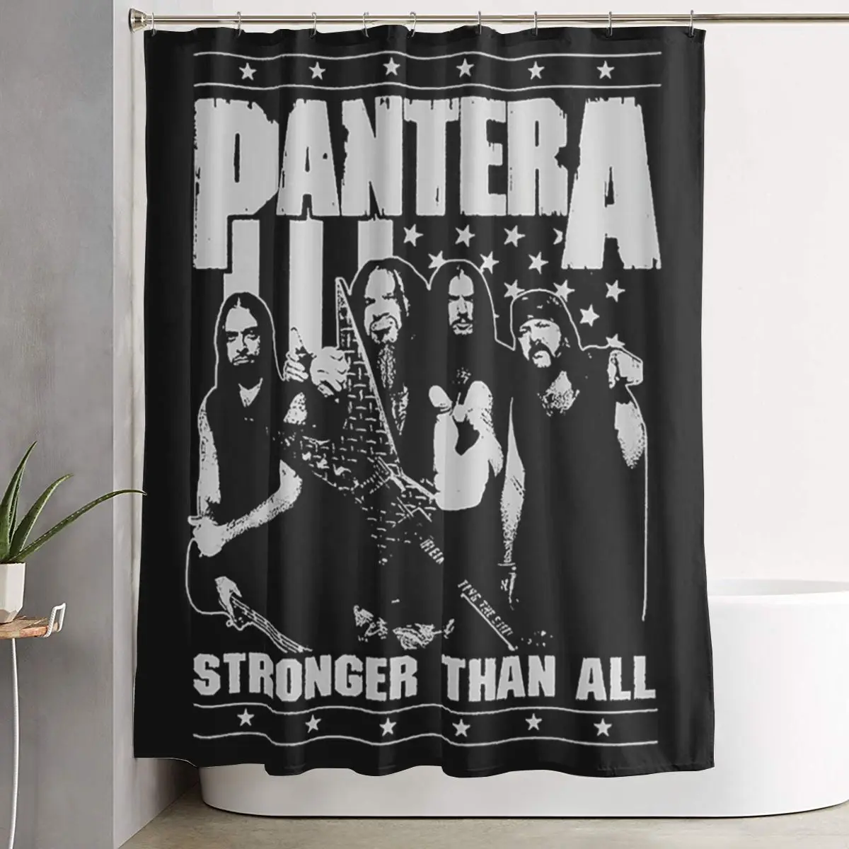 

Занавеска для душа с изображением группы Pantera Heavy Metal, полиэстеровая, водонепроницаемая, с крючками