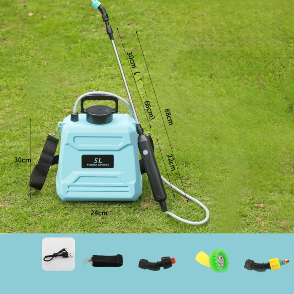 

Электрический садовый опрыскиватель с регулируемой насадкой, наплечным ремнем и телескопической штангой, портативный, для распыления растений на открытом воздухе и в садах