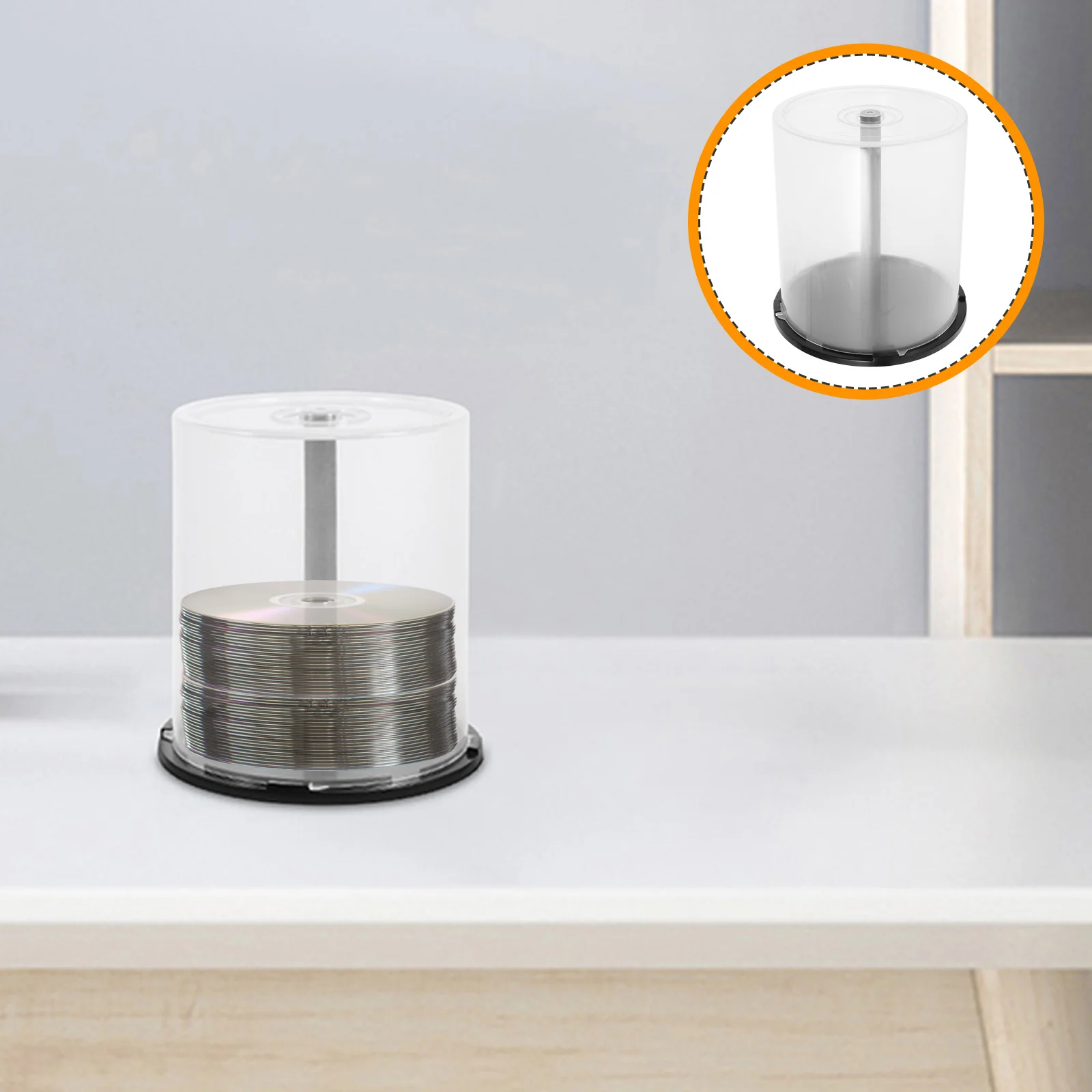 2 PCS CD Storage Bin Empty Bucket Units Dvd Case Video Plastic Container Holder