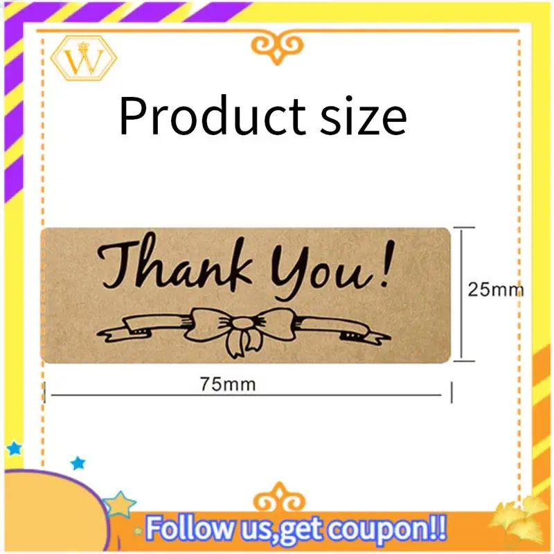 Latest-1200Pcs Thank You Stickers Set, Thank You Stickers Label Roll Thank You For Envelope Retail Store Kraft Paper Thank You S