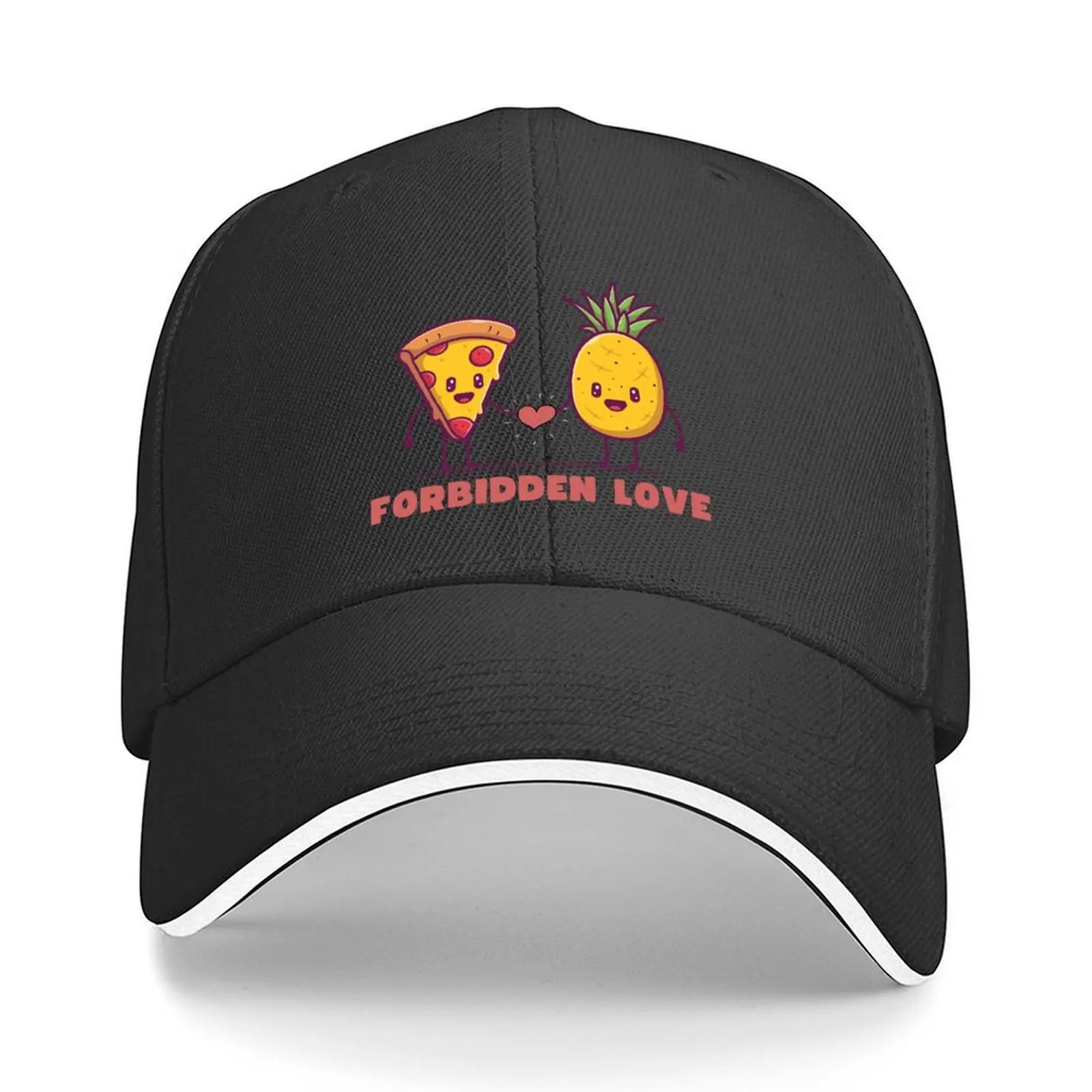 

Forbidden Love Pineapple Pizza Baseball Cap Mountaineering Rugby men's big size hat Anime Hat Hats Man Women's