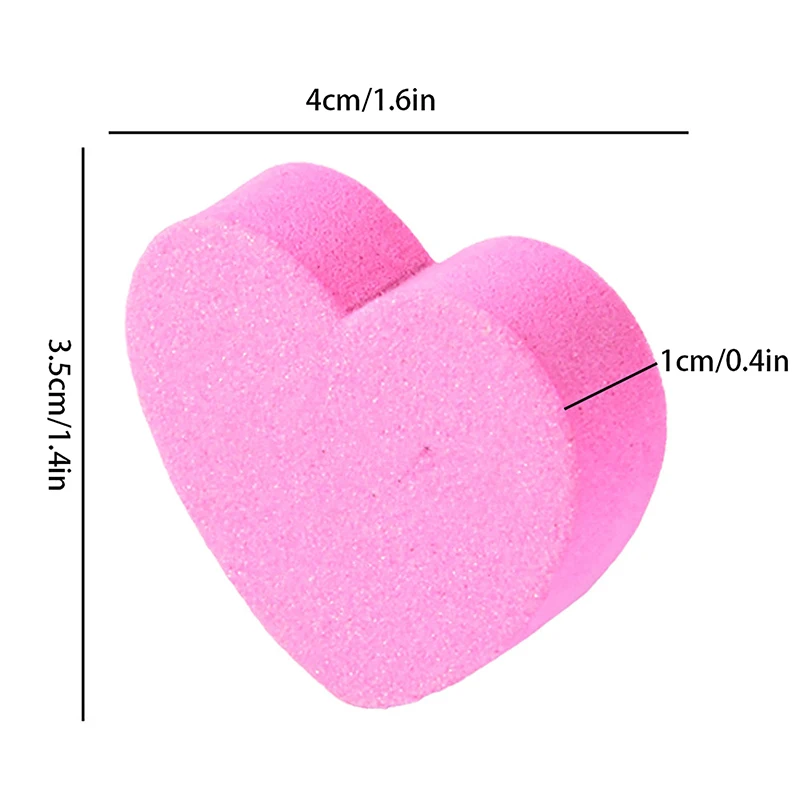 10pcs Professional Nail File Cute Love Shaped Sandpaper Nail Grinding Block Polishing Manicure Beauty Tool Nails Accessories