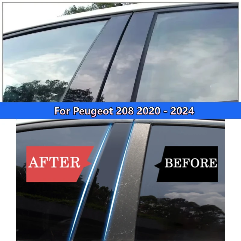 Car Window Door Column Polished BC Pillar Posts Fit For Peugeot 206 207 Citroen C2 301 307 308 2008 5008 2004-2023