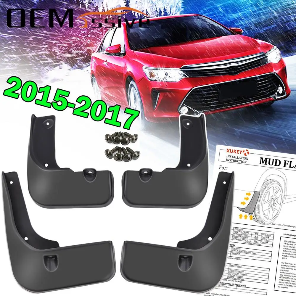 4pcs/set For Toyota Camry XV50 Hybrid 2015 2016 2017 Front Rear Mud Flaps Mudguards Fender Splash Guards Car Accessories