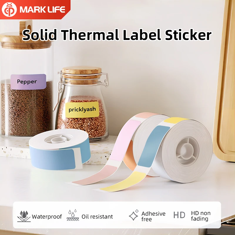 Marklife Mini-Thermoetikettendrucker P15, Bluetooth-Klebeetikettendrucker für Küche, Schule, Büro, zum Verschenken/DIY, kreativ, zum Markieren