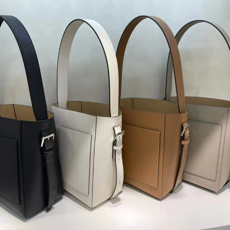 2022 New High Quality Bucket Bag Simple Designer Handbags Fashion Shoulder Diagonal Bag Large Capacity Real Leather Tote Bag