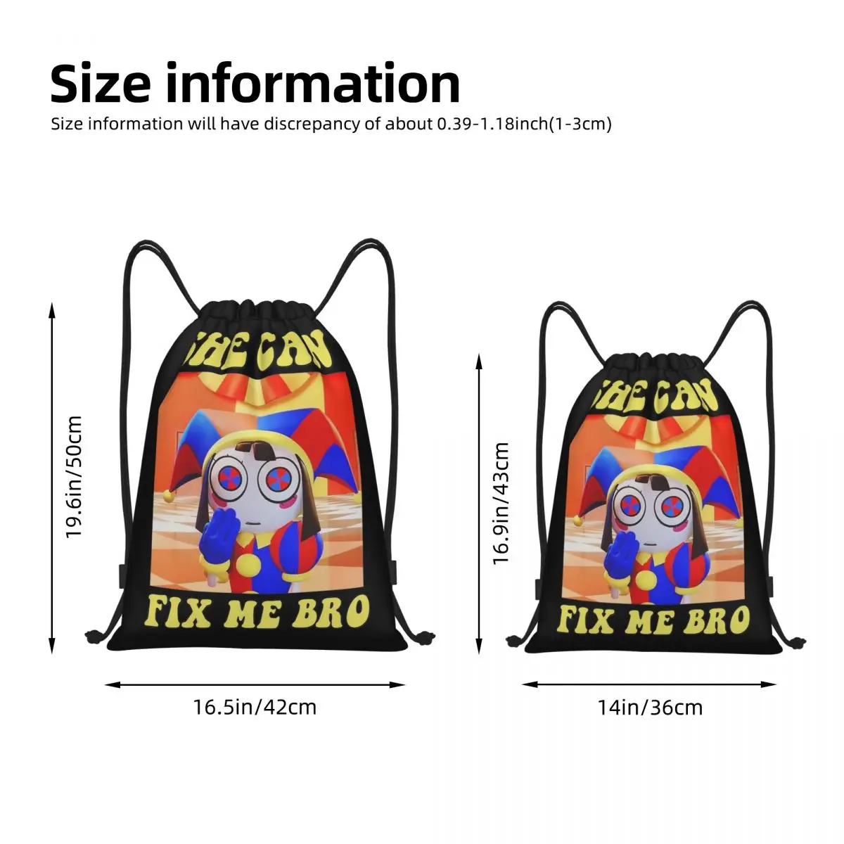 Pomni The Amazing ransel tali serut Digital, tas olahraga ransel Gym untuk mendaki