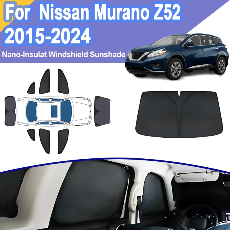 

Солнцезащитные козырьки для Nissan Murano Z52 MK3 2017 2015-2024, автомобильный солнцезащитный козырек, блокирующий свет, занавеска, защита от ультрафиолета, автомобильные аксессуары