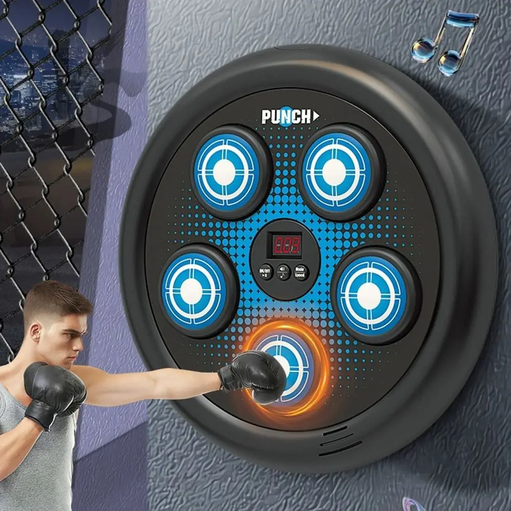 

Bluetooth Connection Smart Music Boxing Machine Wall Mounted 3 Speed Adjustment Electronic Boxing Trainer with Boxing Gloves