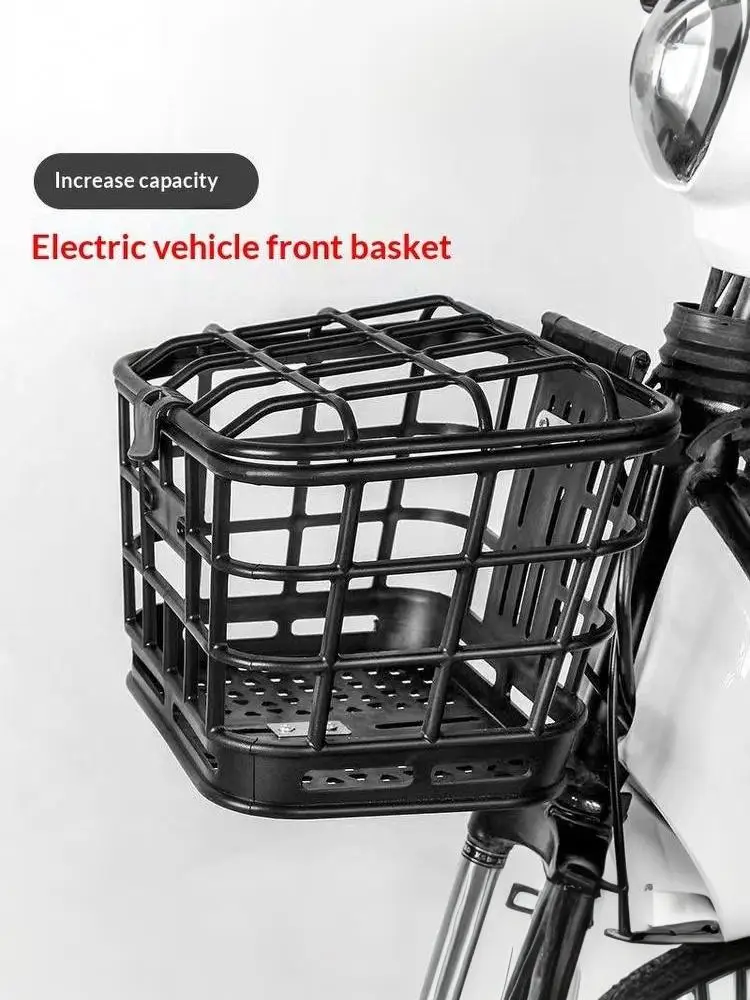AliExpress NONE Black Detachable Hollow Plastic Bicycle Front Basket With Cover Lid Universal Fit Bike Electric Bike Commute Storage Cargo Acces