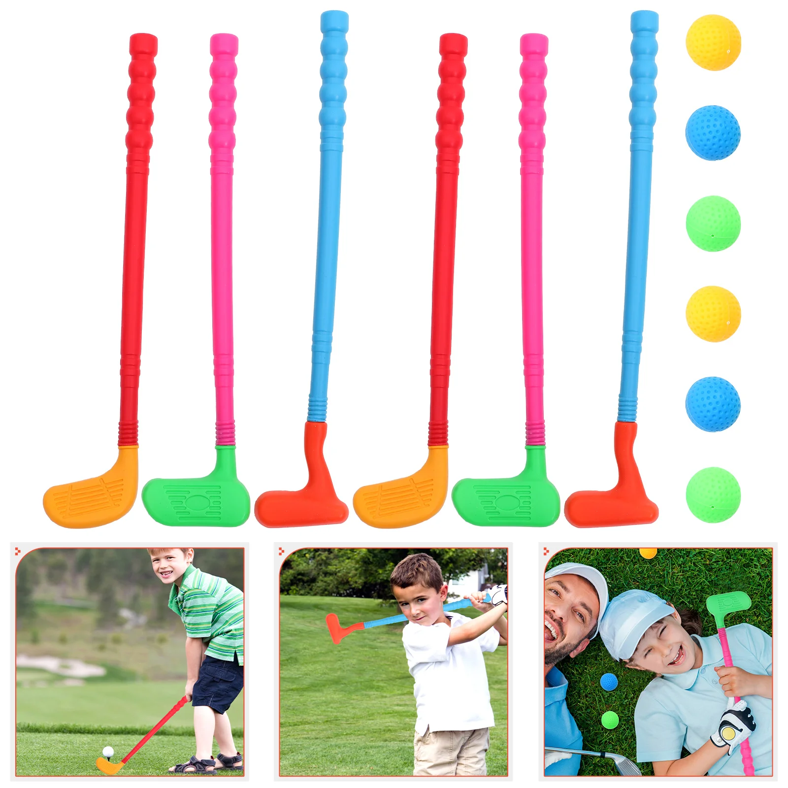 

2 Sets Golf Clubs Golfs Toy for Children Interactive Sports Props Plastic Golfer Mini Toys Kids Outdoor Baby Plaything