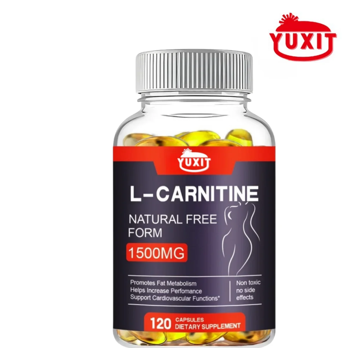 

YUXIT L-Carnitine 1500 mg Veg Caps, Energy Amino Metabolism Booster Fat Burner