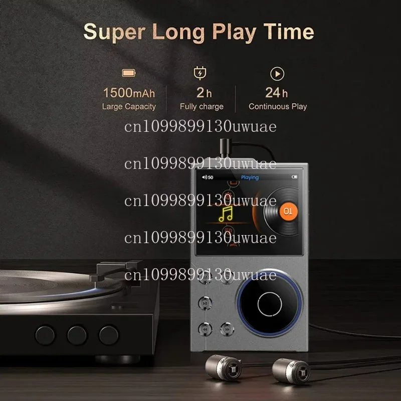 مشغل بلوتوث 5.3 HiFi MP3 بدون فقدان DSD مشغل موسيقى الصوت الرقمي شاشة 2.4 بوصة 93DB TYPE-C USB2.0 شحن جهاز Walkman الرياضي #3