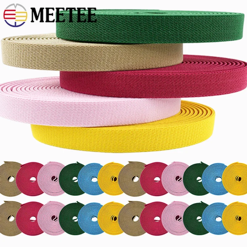 

5/10M Colored Rubber Bands 10mm Nylon Elastic Band Belt Garment Jeans Waist Webbing Trimming Stretch Tape DIY Sewing Accessories