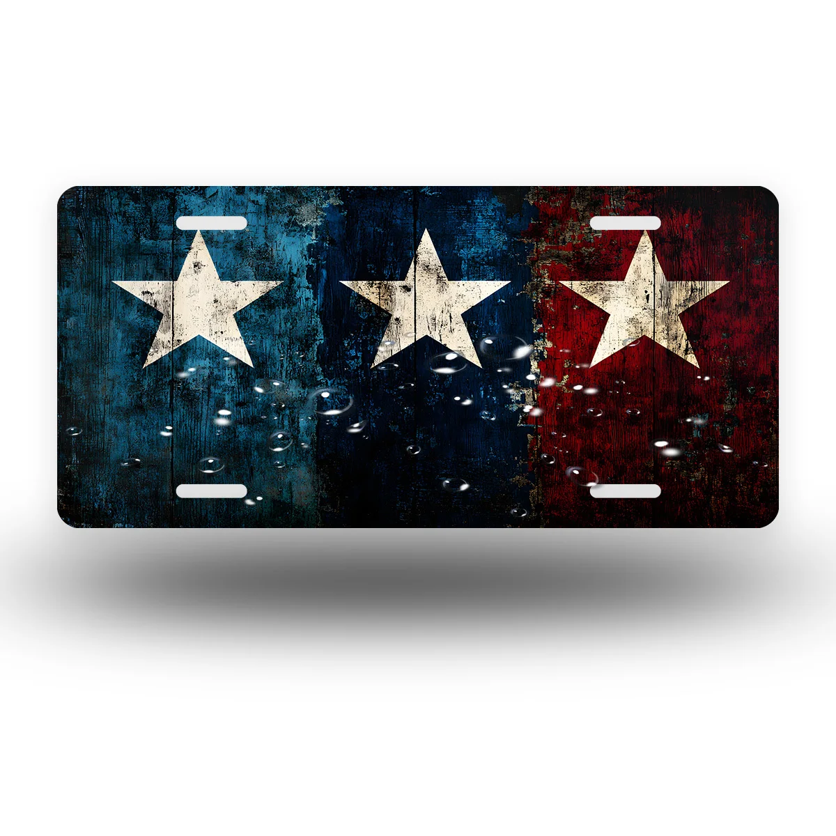 White Five-pointed Star Front License Plate, Aluminum License Plate Covers & Frames, Funny Standard Plates Personalized Novelty