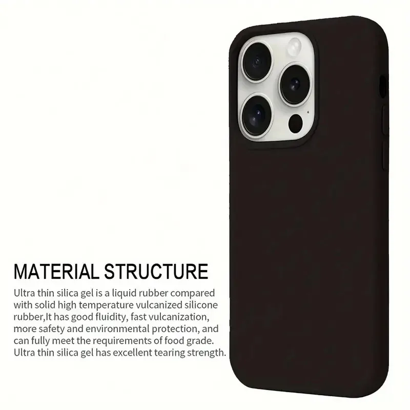 Luxury Solid Color Liquid Silicone Soft Phone Case For iPhone 16 Pro Max 11 13 12 14 15 Pro Max Shockproof Protection Back Cover