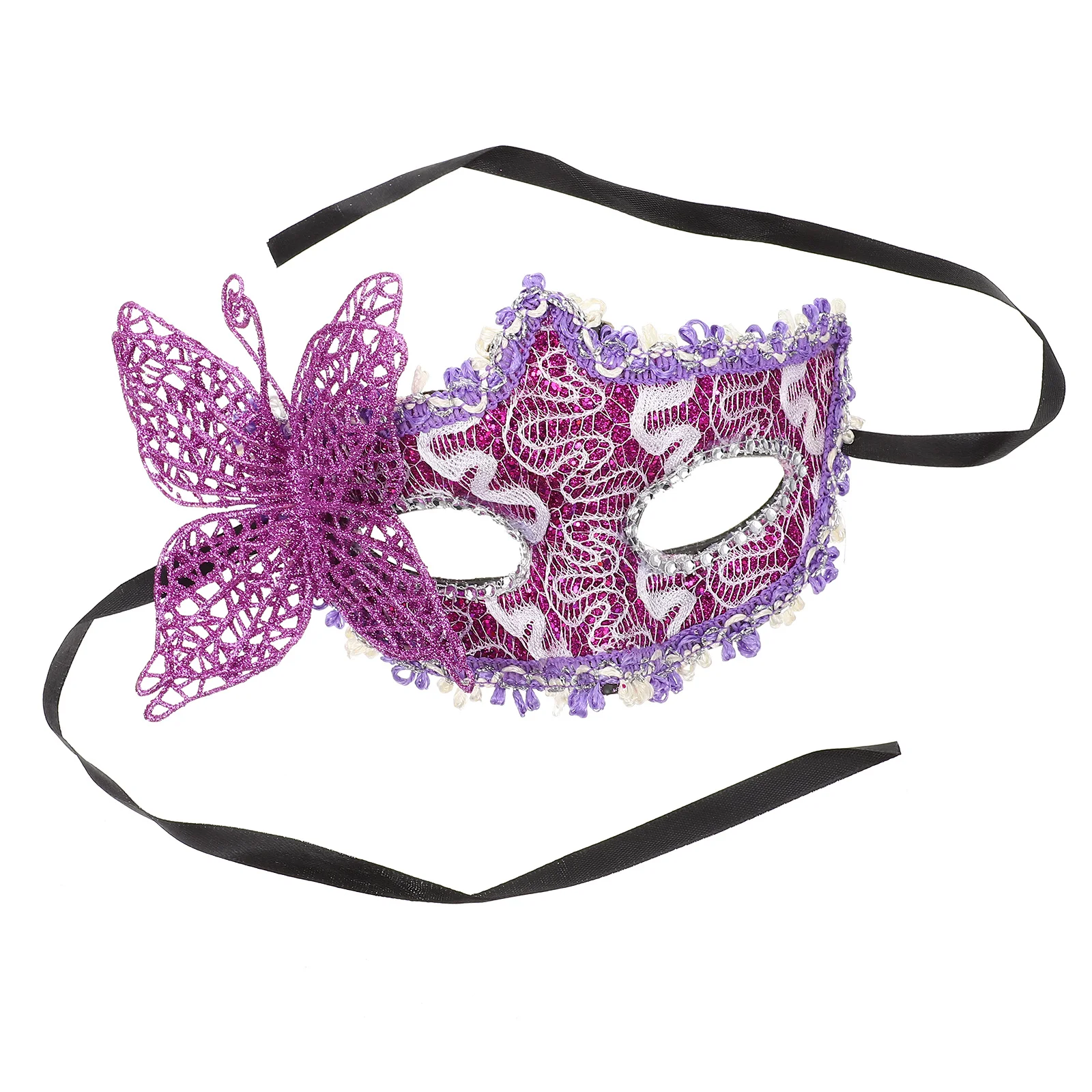 Máscara de mascote de borboleta, renda e plástico, meia face, máscara de festa para mulheres, baile de máscaras, halloween, cosplay, fantasia, adereço de festa