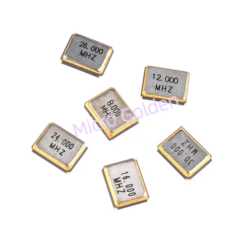 (50 pcs) 3225 Passive Crystal Oscillator SMD 3.2*2.5mm 8MHZ 10MHZ 12MHZ 16MHZ 20MHZ 24MHZ 25MHZ 26 27MHZ 30MHZ 32MHZ 40Mhz tcxo