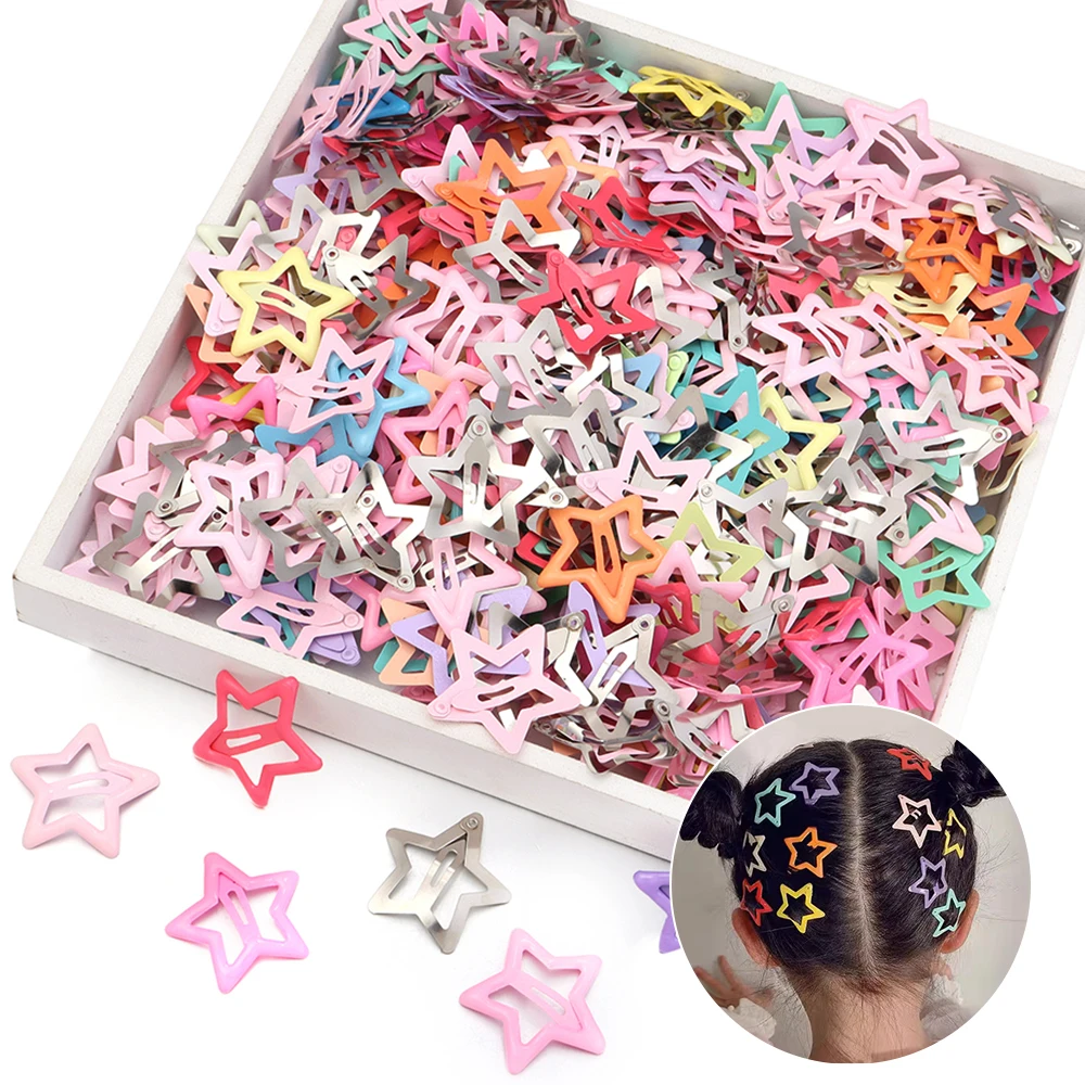 50pcs/lot 3cm Star Hair Clips - Jewelry Making For 5 Year Old ulasan dan harga