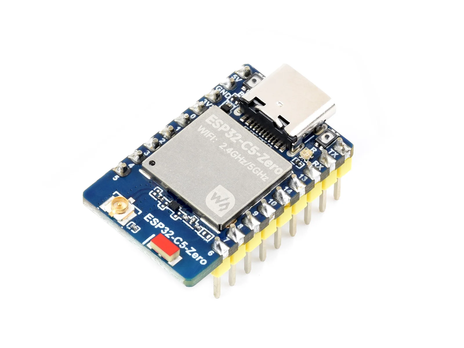 Waveshare ESP32-C5-Zero-M Mini WiFi 6 Dev Board Pre-soldered RISC-V 240MHz Dual-Band Zigbee Thread SMD Castellated Module IoT