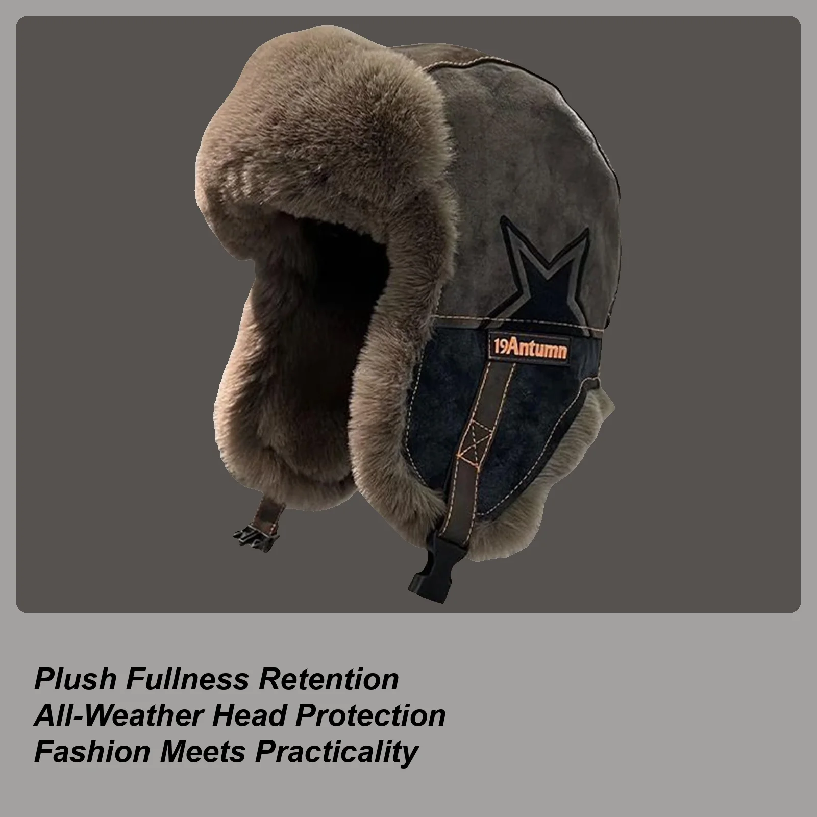 Winter Trapper Hat Warm Waterproof Plush-Lined Fleece Lined Winter Ear Flap Snow Hat For Male Female Outdoor Sports Skiing
