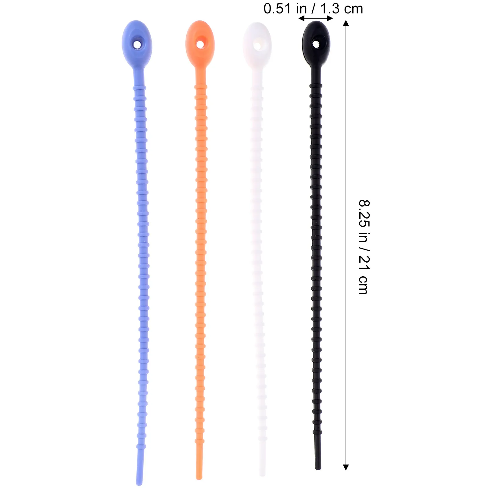 Silicone Cable Ties 24 Pack Reusable Self Locking Cord Organizers for Chargers Computers and Appliances