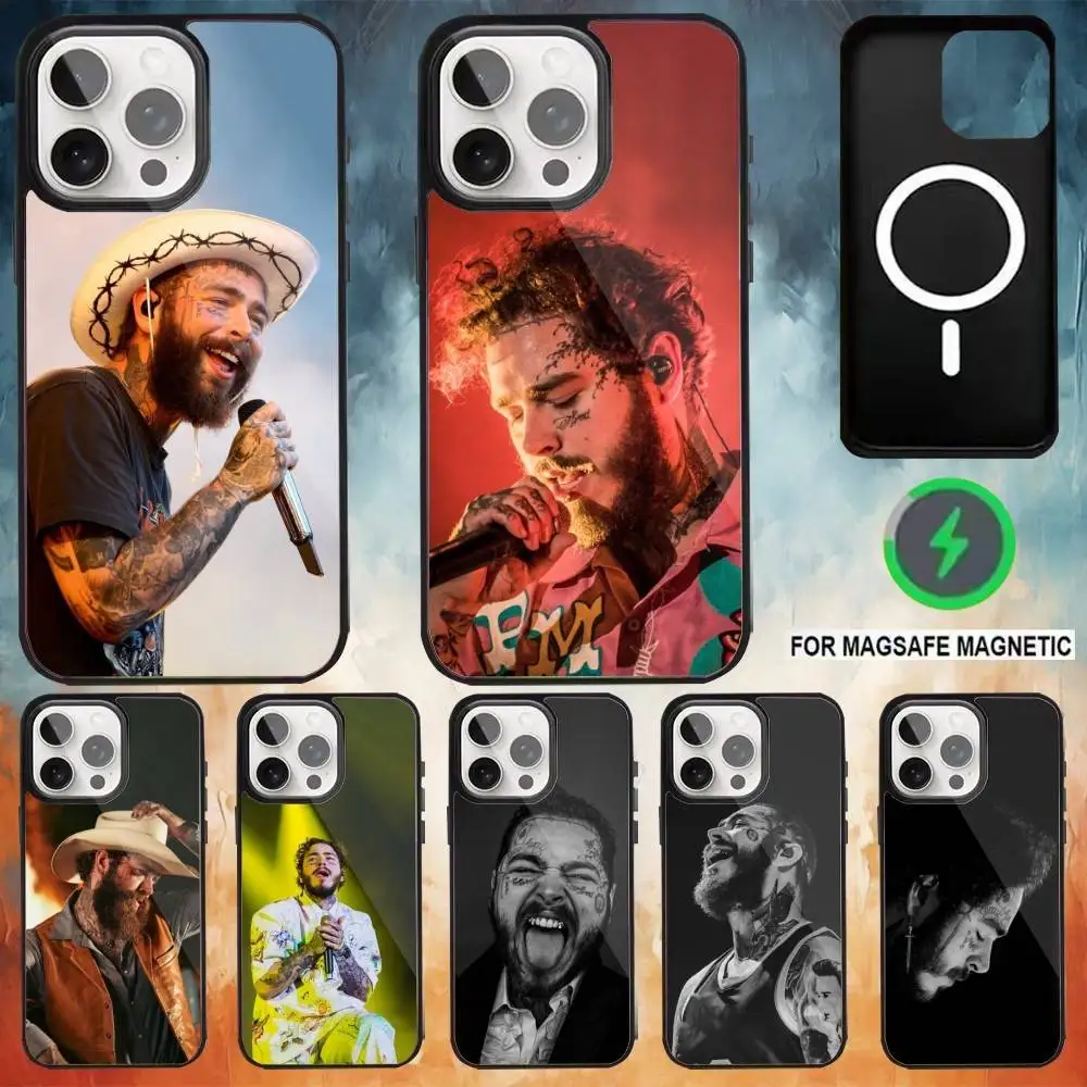 

Sinter P-Post MaloneS Phone Case For iPhone 17,16,15,14,13,12,Plus,Pro,Max for Magsafe Magnetic Wireless Charging