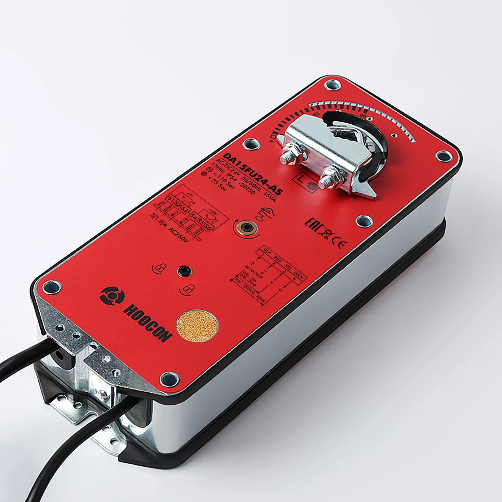 15nm Roterende Demperactuator Max 90 Graden Elektrische Veerterugkeerdemperactuator