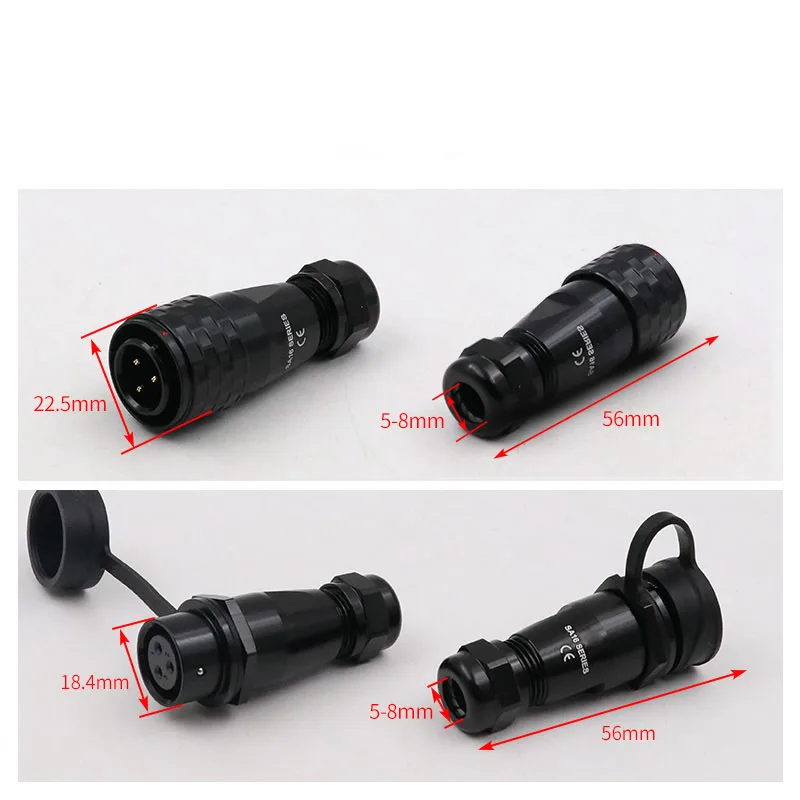 For WEIPU Aviation Connector IP67 SA16 2/3/4/5/7/9/10pin Industrial Waterproof Power Connectors Male Plug&Female Socket