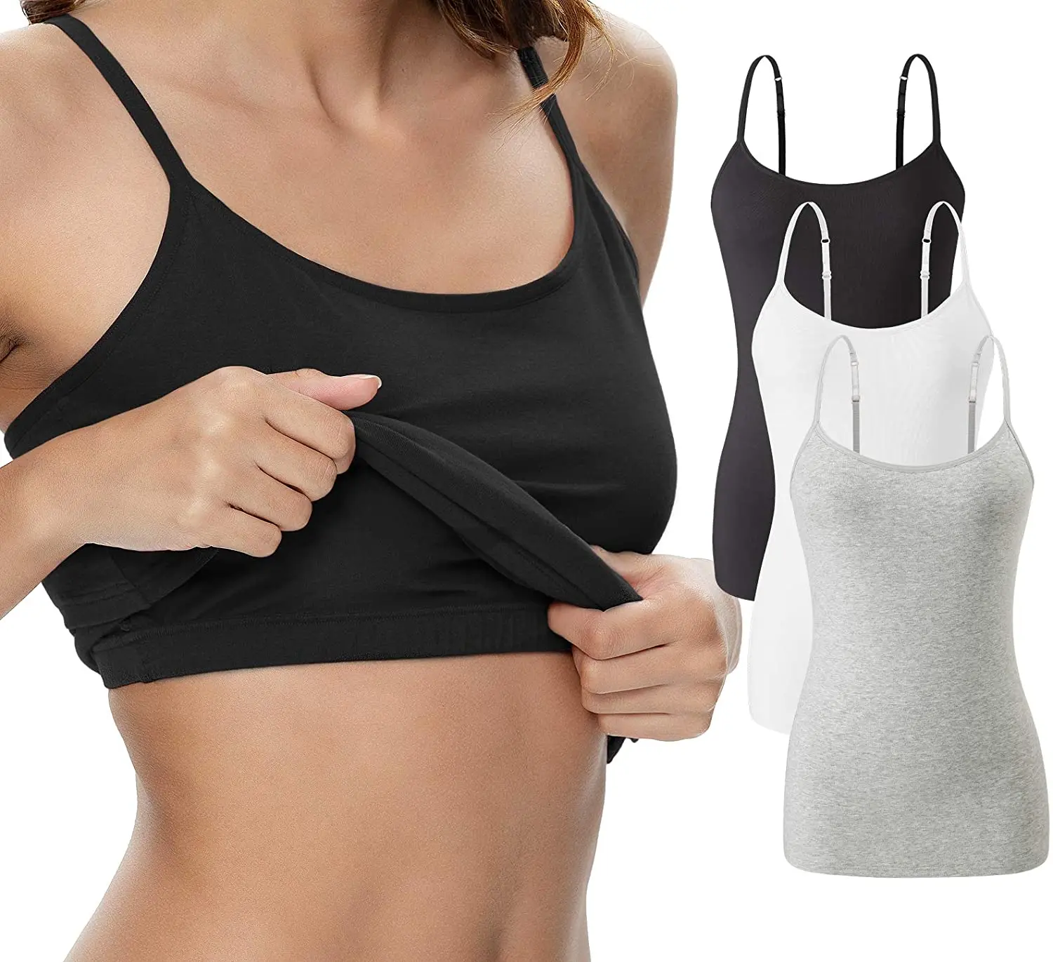 Women Summer Camisoles Crop Top Sleeveless Shirt Lady Bralette Tops Strap Home Sleepwear Camisole Base Vest Tops Fit for 35-70kg