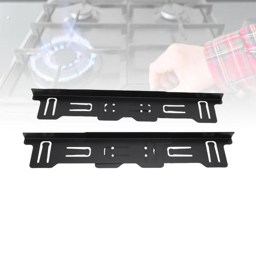 2 Pairs Stainless Steel Stove Gap Cover Black Silver Retractable Stove Gap Filler Heat-Resistant Adjustable Length